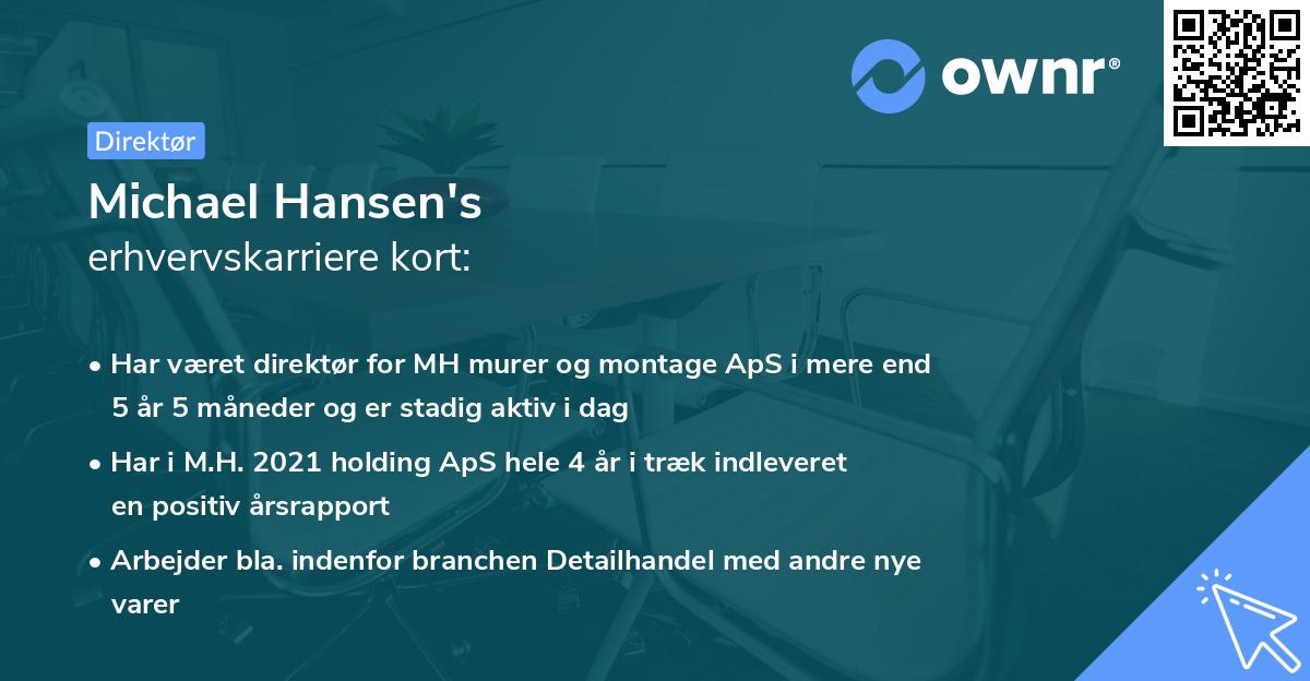 Michael Hansen's erhvervskarriere kort