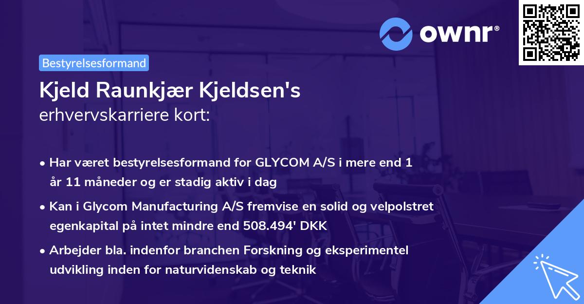 Kjeld Raunkjær Kjeldsen's erhvervskarriere kort