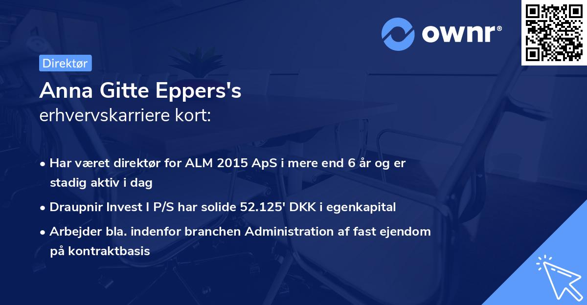 Anna Gitte Eppers's erhvervskarriere kort