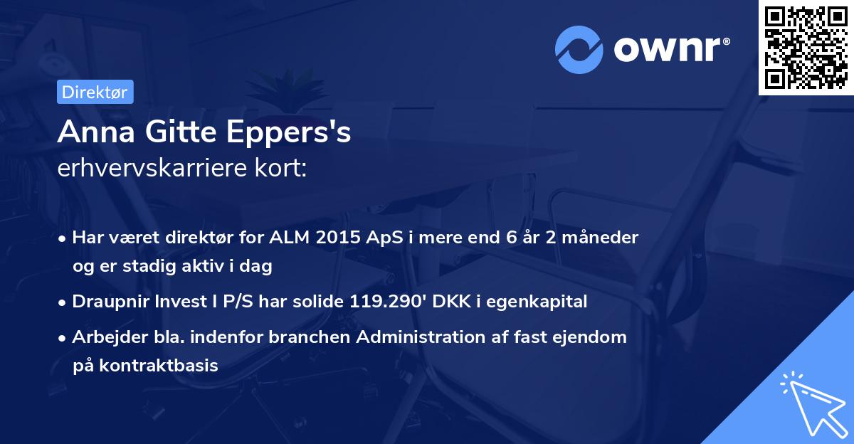 Anna Gitte Eppers's erhvervskarriere kort
