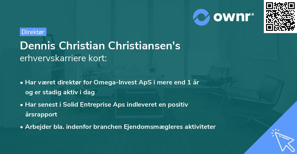 Dennis Christian Christiansen's erhvervskarriere kort