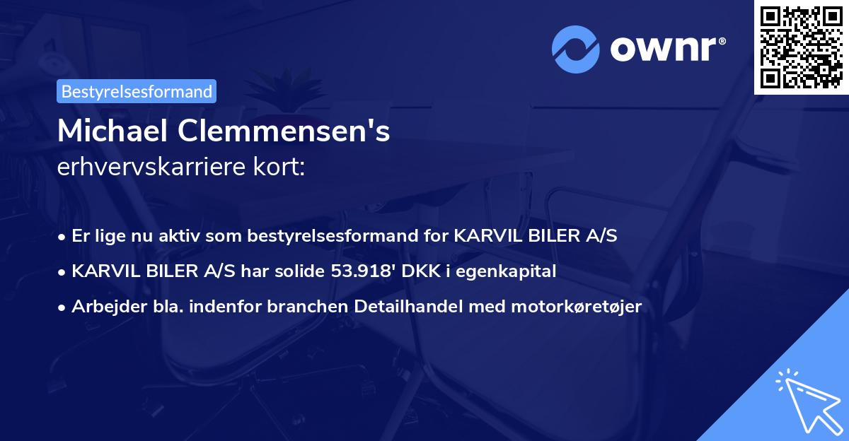 Michael Clemmensen's erhvervskarriere kort