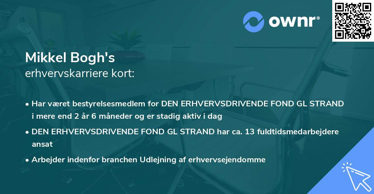 Mikkel Bogh's erhvervskarriere kort