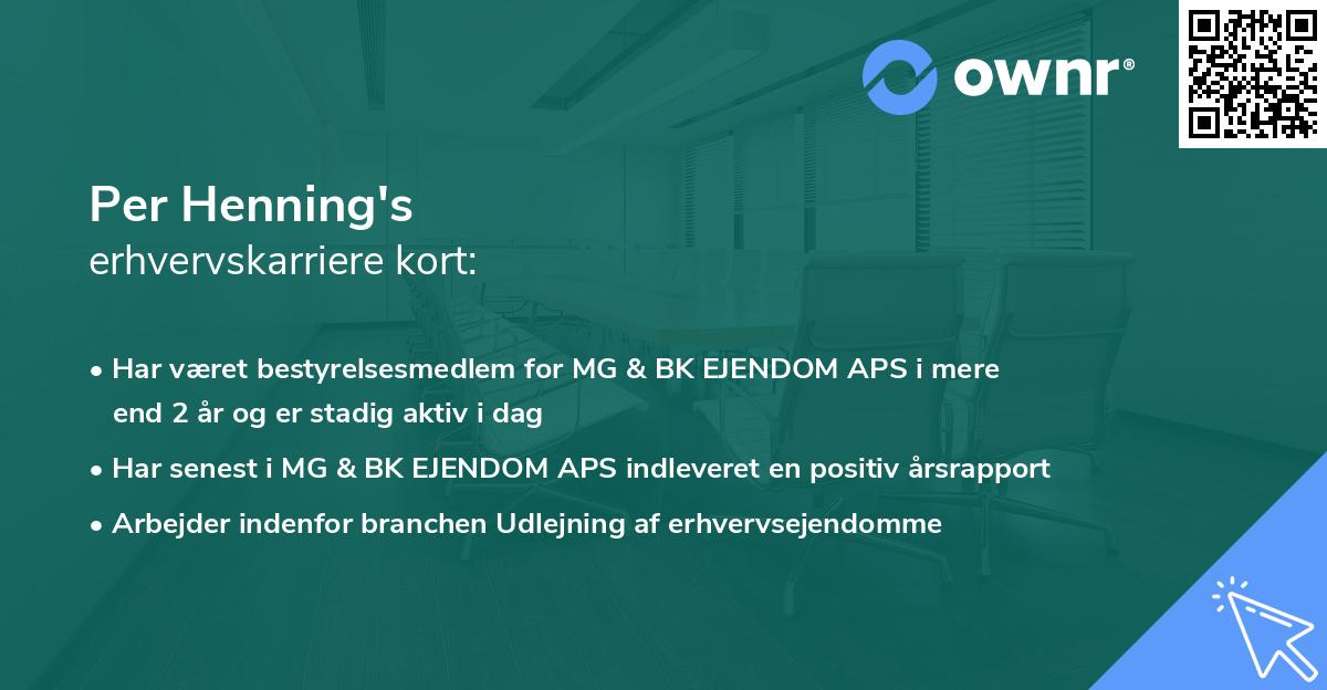 Per Henning's erhvervskarriere kort