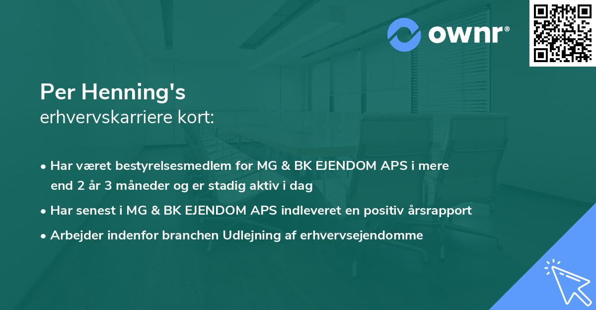 Per Henning's erhvervskarriere kort