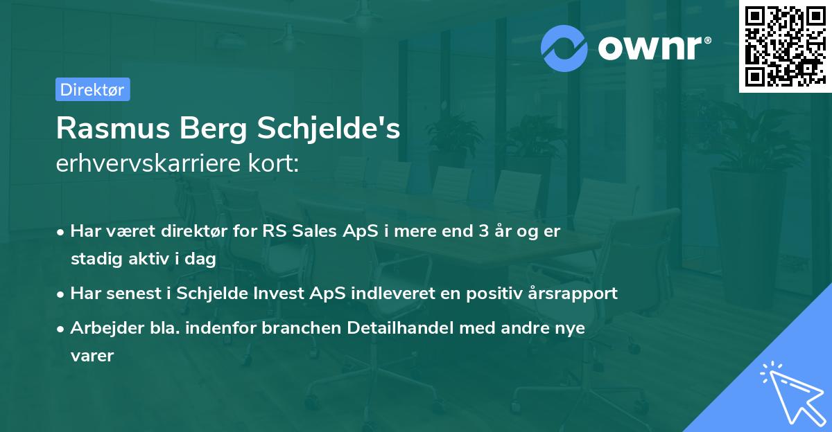 Rasmus Berg Schjelde's erhvervskarriere kort