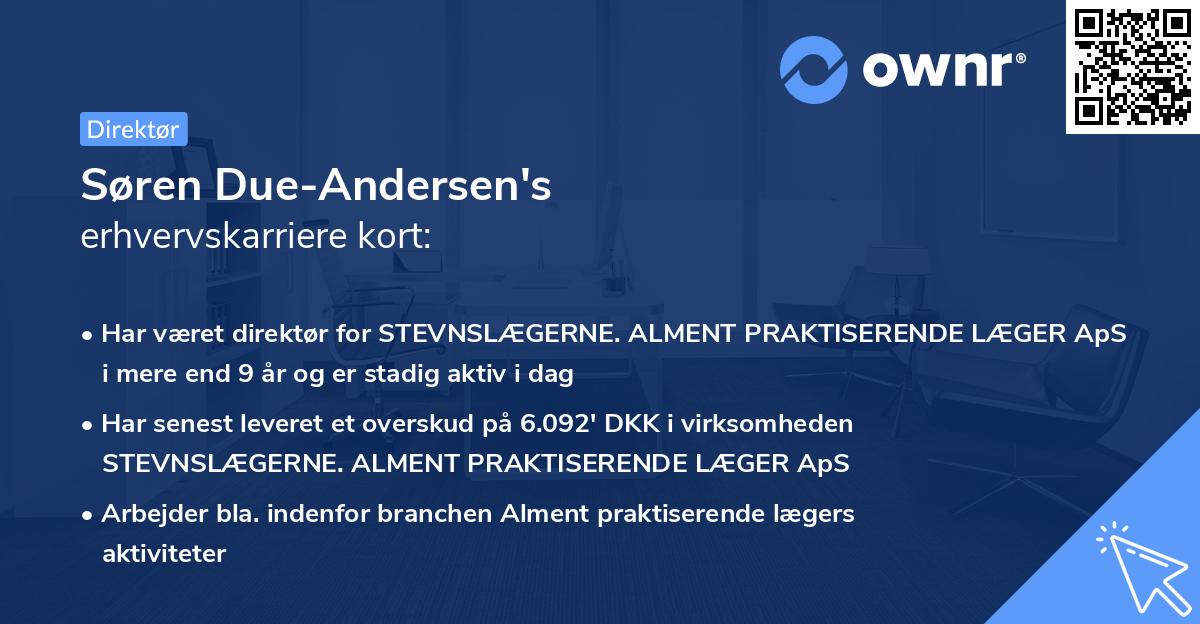 Søren Due-Andersen's erhvervskarriere kort