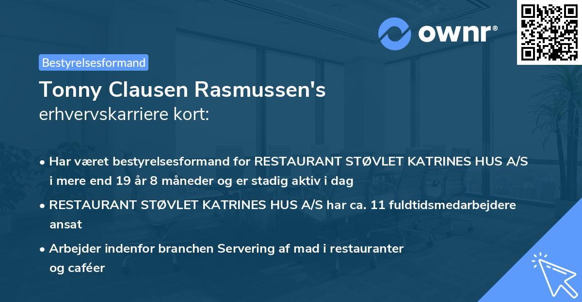 Tonny Clausen Rasmussen's erhvervskarriere kort