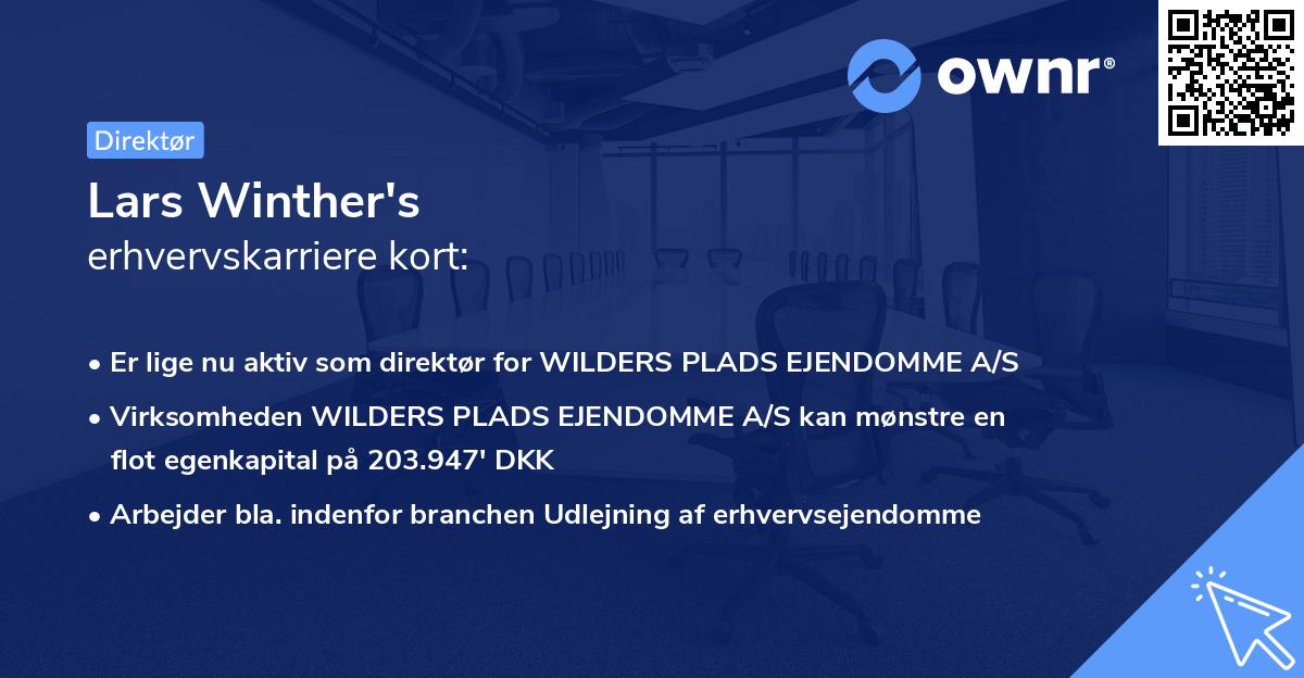 Lars Winther's erhvervskarriere kort