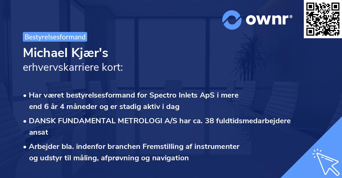 Michael Kjær's erhvervskarriere kort