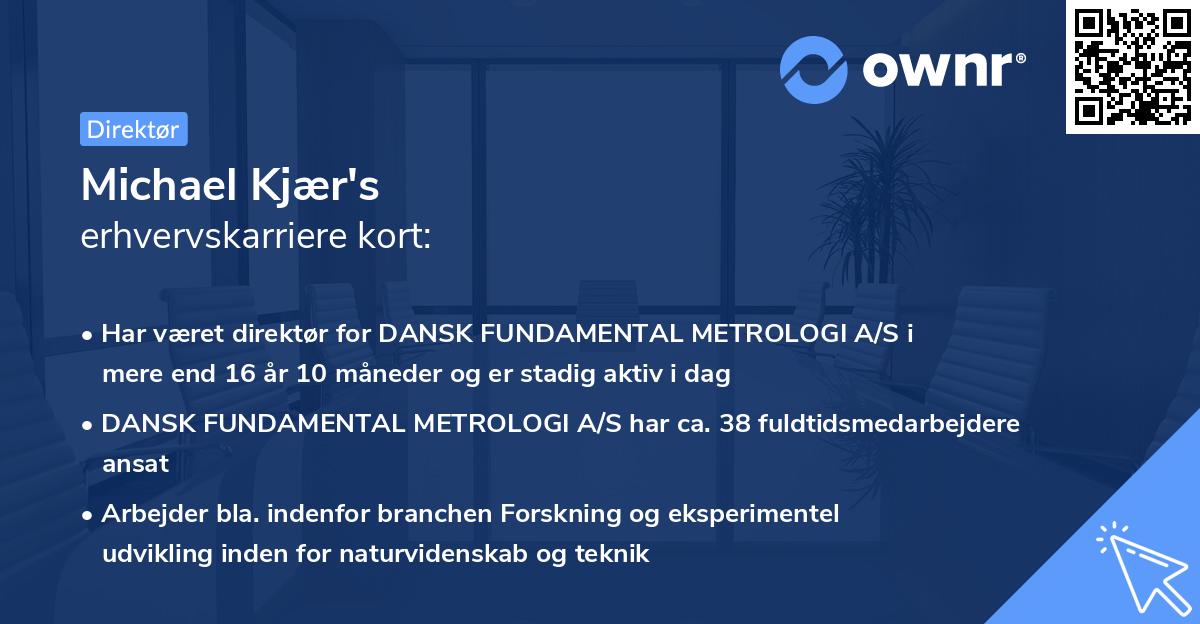 Michael Kjær's erhvervskarriere kort
