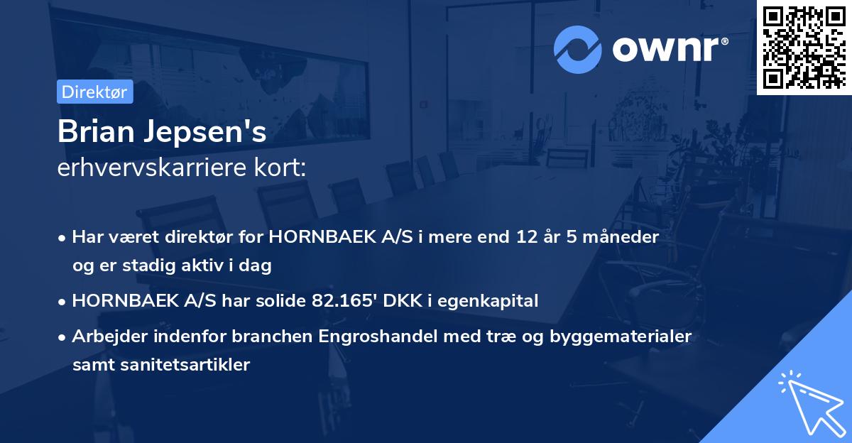 Brian Jepsen's erhvervskarriere kort