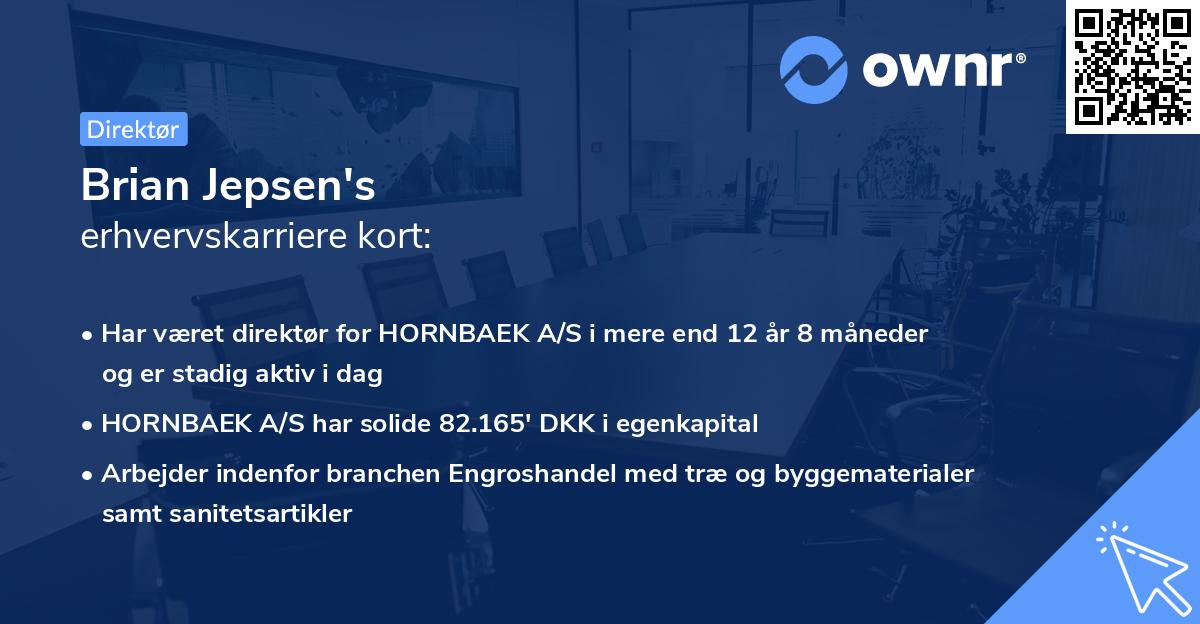 Brian Jepsen's erhvervskarriere kort