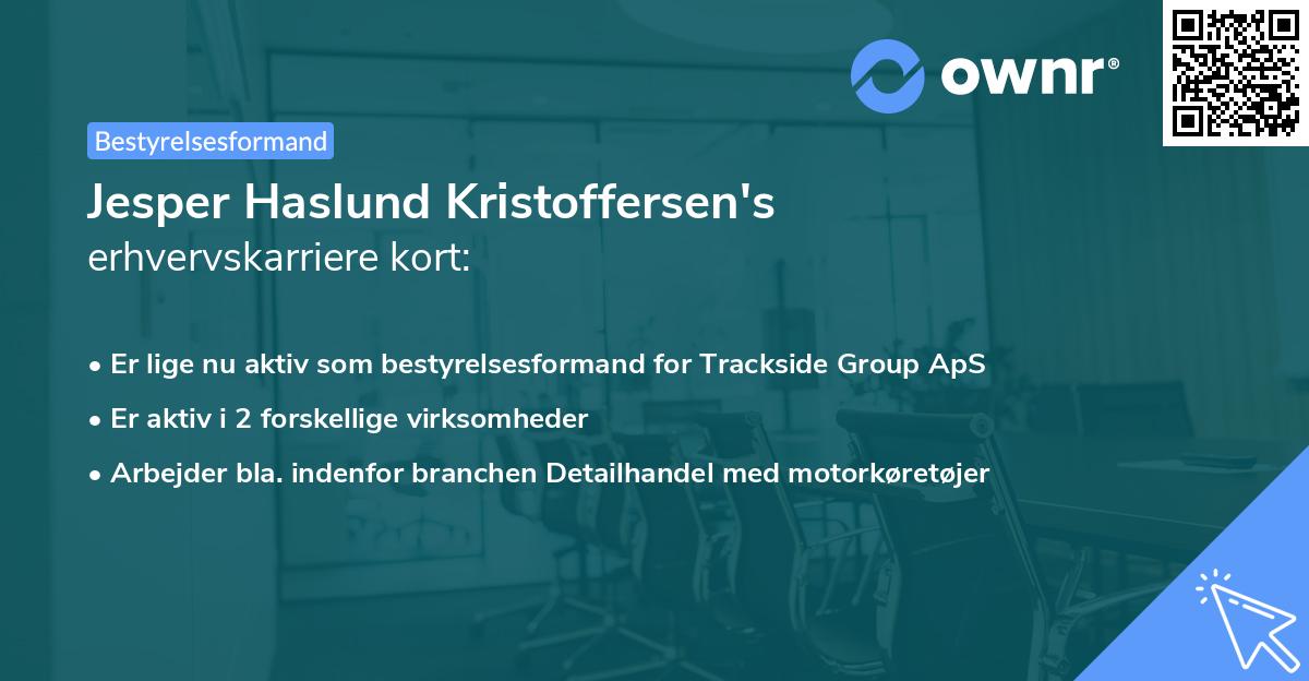 Jesper Haslund Kristoffersen's erhvervskarriere kort