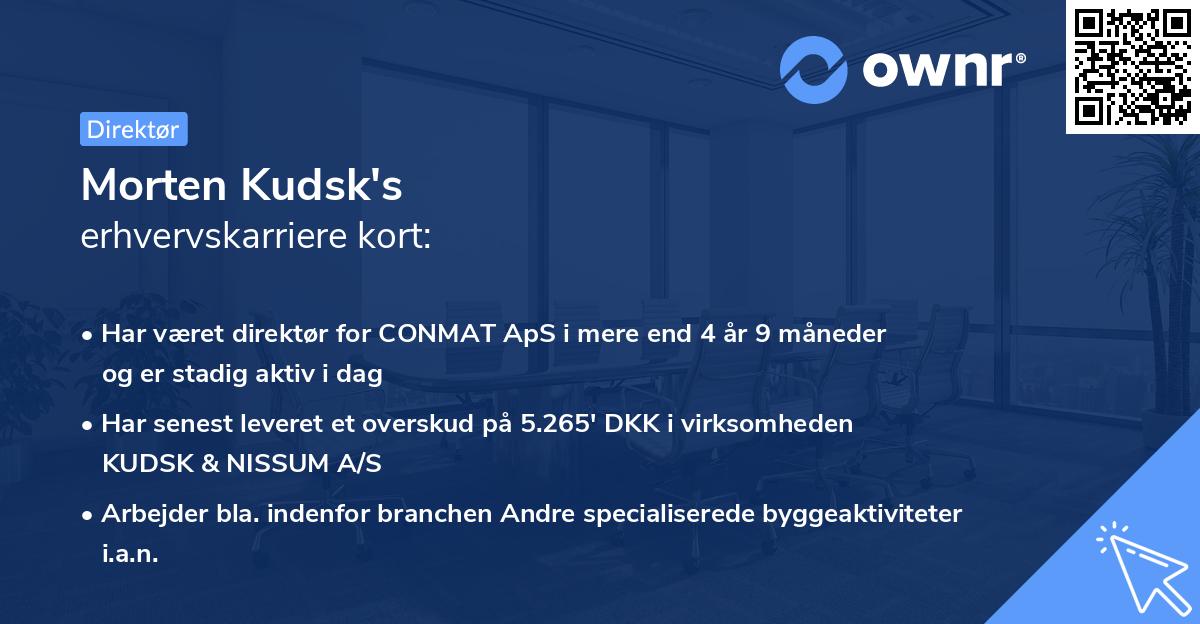 Morten Kudsk's erhvervskarriere kort