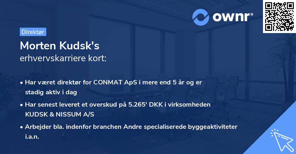 Morten Kudsk's erhvervskarriere kort