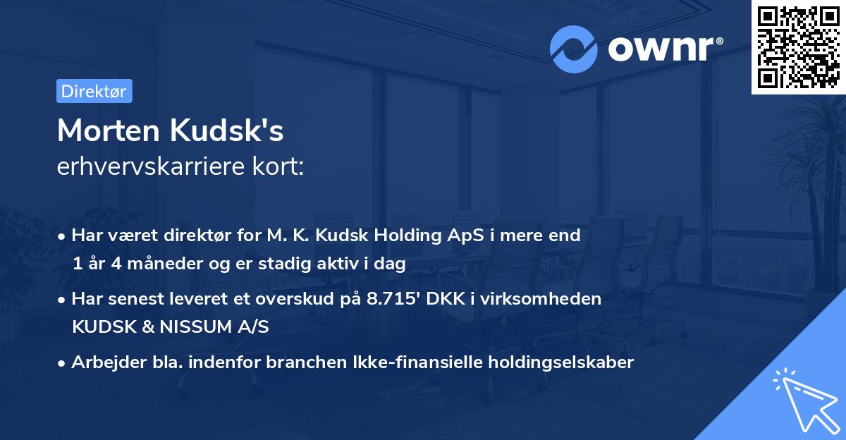 Morten Kudsk's erhvervskarriere kort