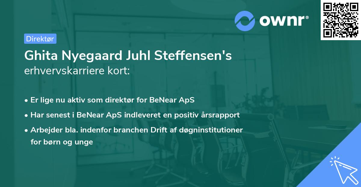 Ghita Nyegaard Juhl Steffensen's erhvervskarriere kort
