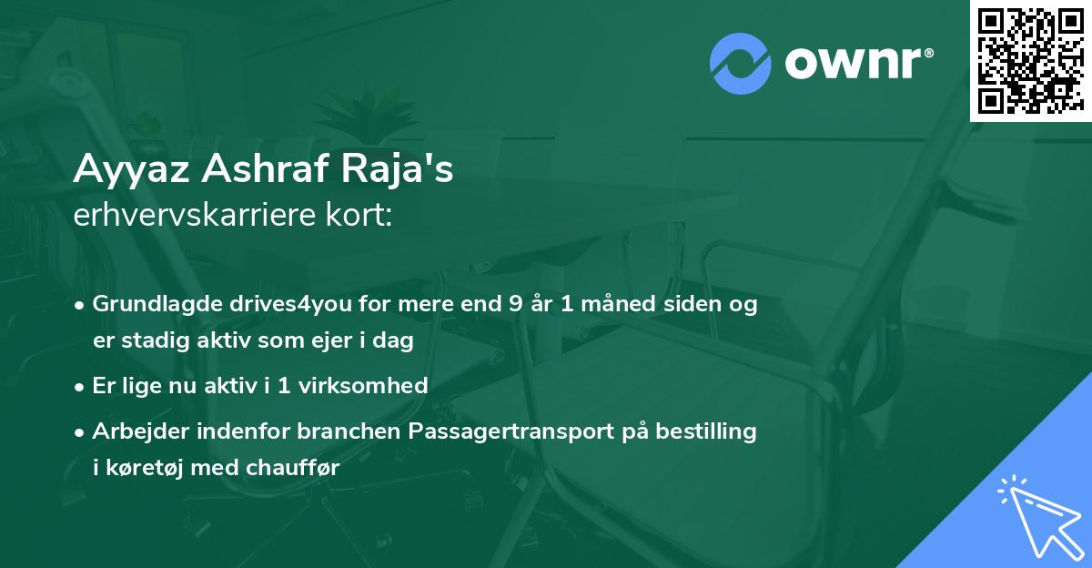 Ayyaz Ashraf Raja's erhvervskarriere kort