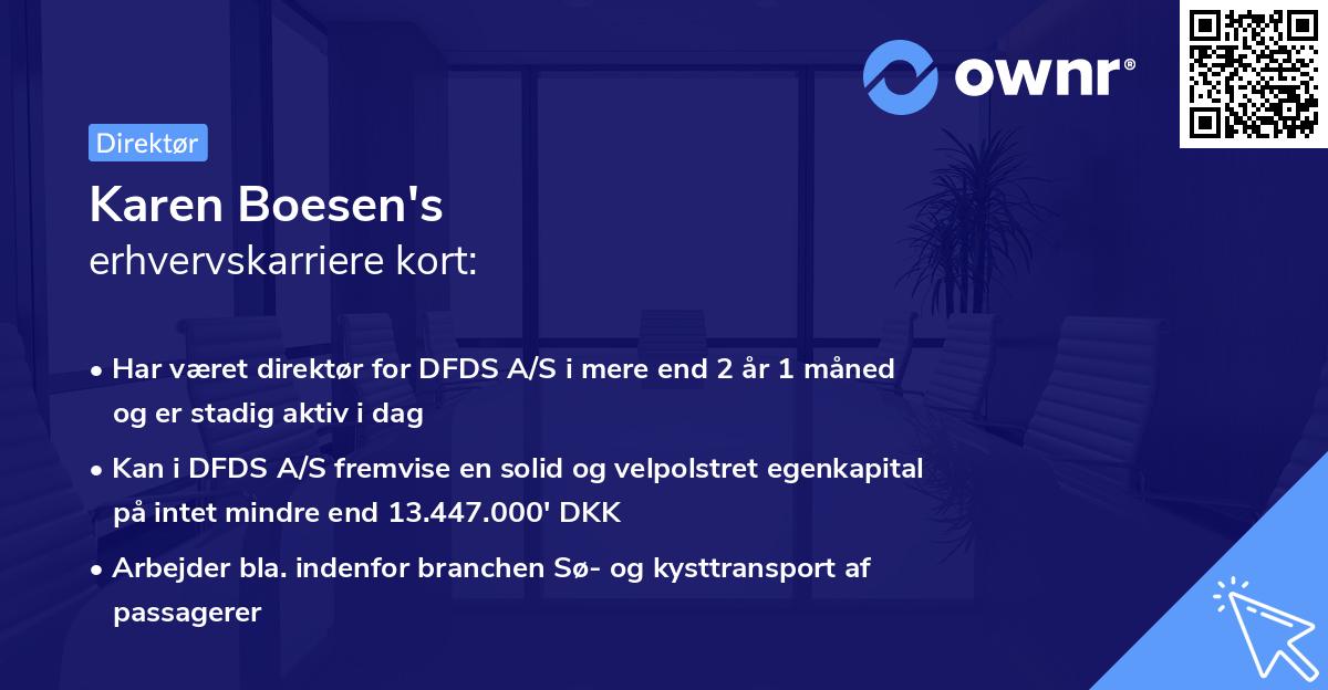 Karen Boesen's erhvervskarriere kort