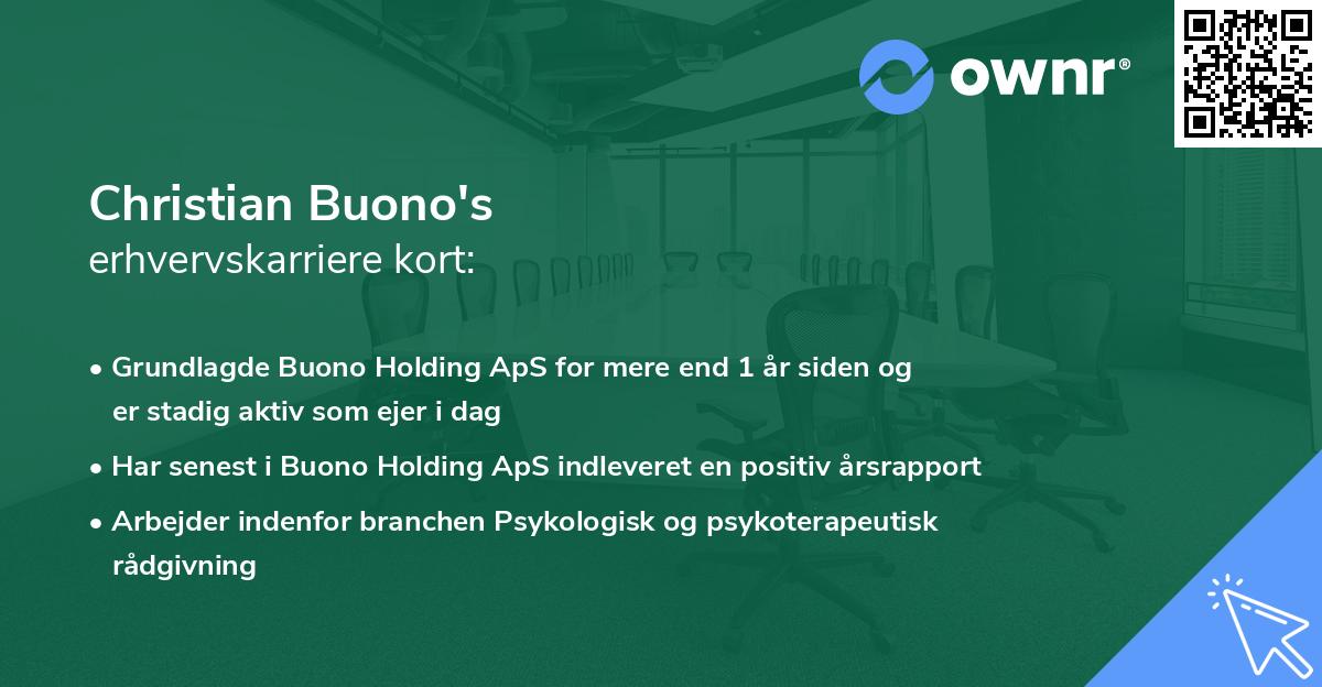 Christian Buono's erhvervskarriere kort