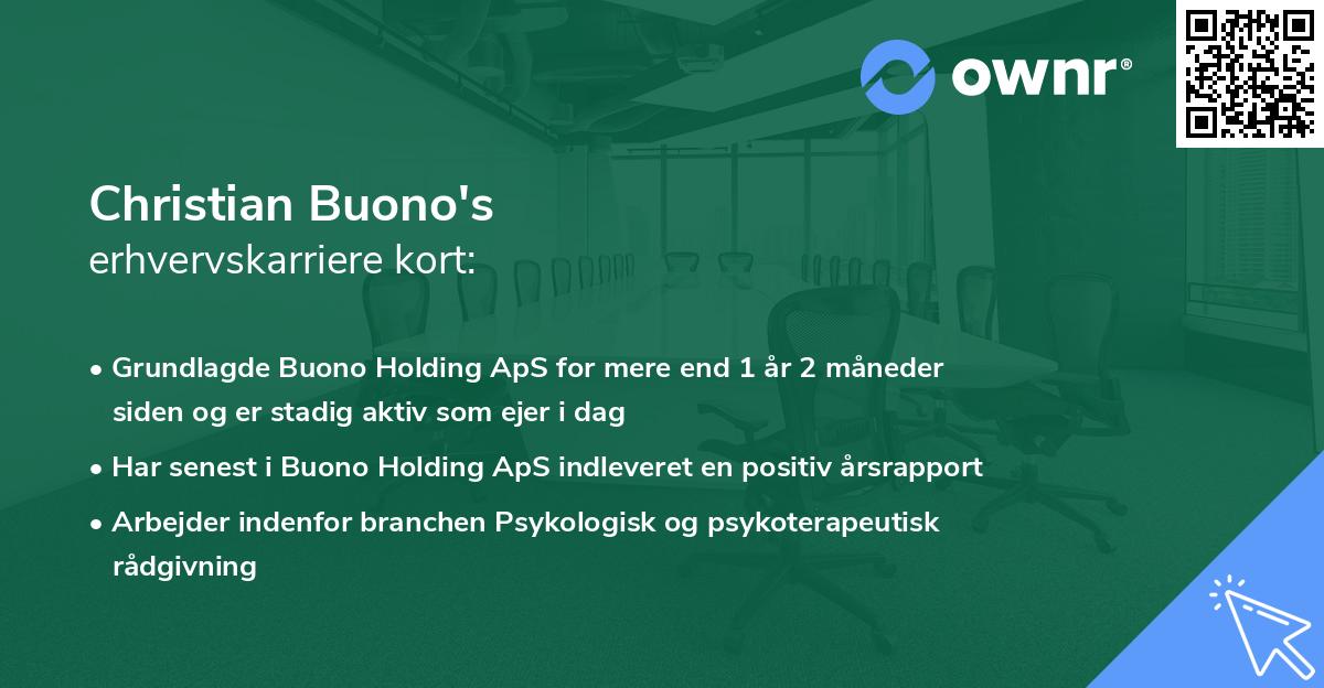 Christian Buono's erhvervskarriere kort