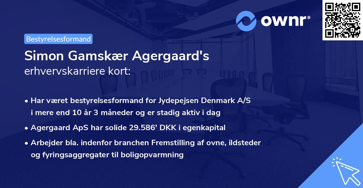 Simon Gamskær Agergaard's erhvervskarriere kort