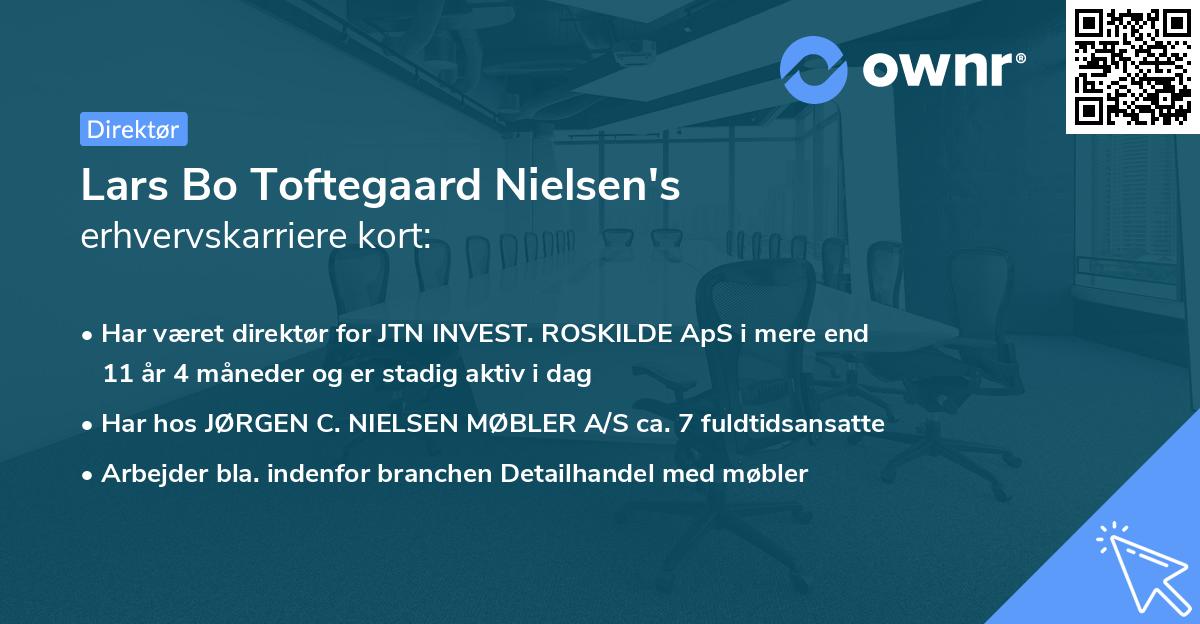 Lars Bo Toftegaard Nielsen's erhvervskarriere kort