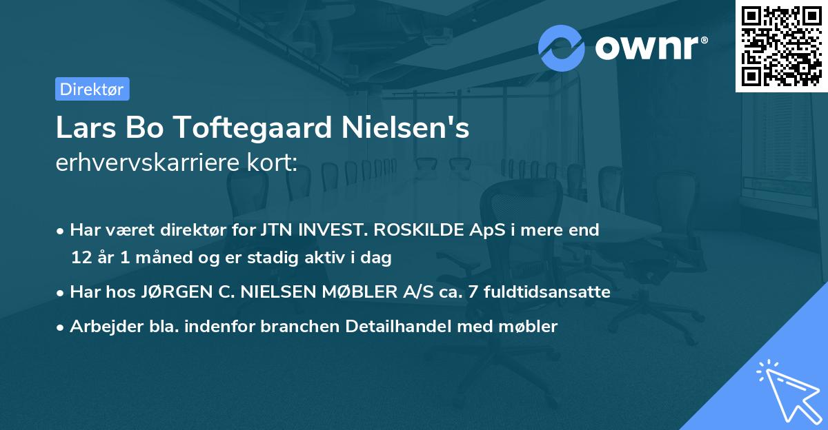 Lars Bo Toftegaard Nielsen's erhvervskarriere kort