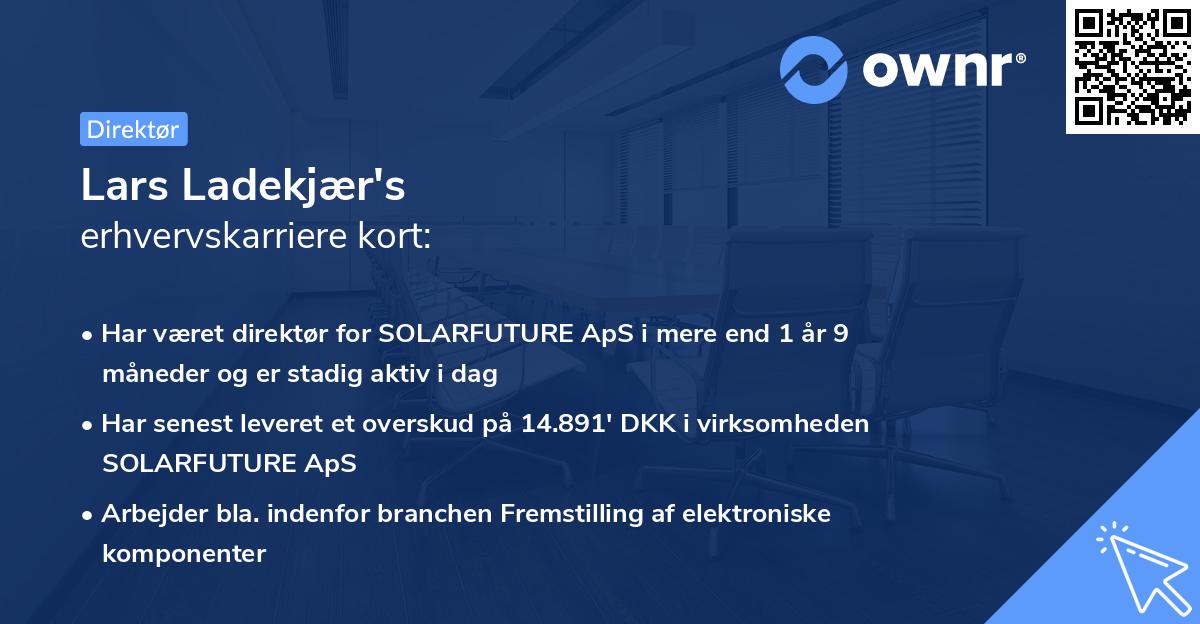 Lars Ladekjær's erhvervskarriere kort