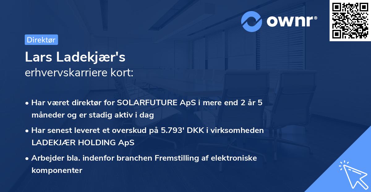 Lars Ladekjær's erhvervskarriere kort