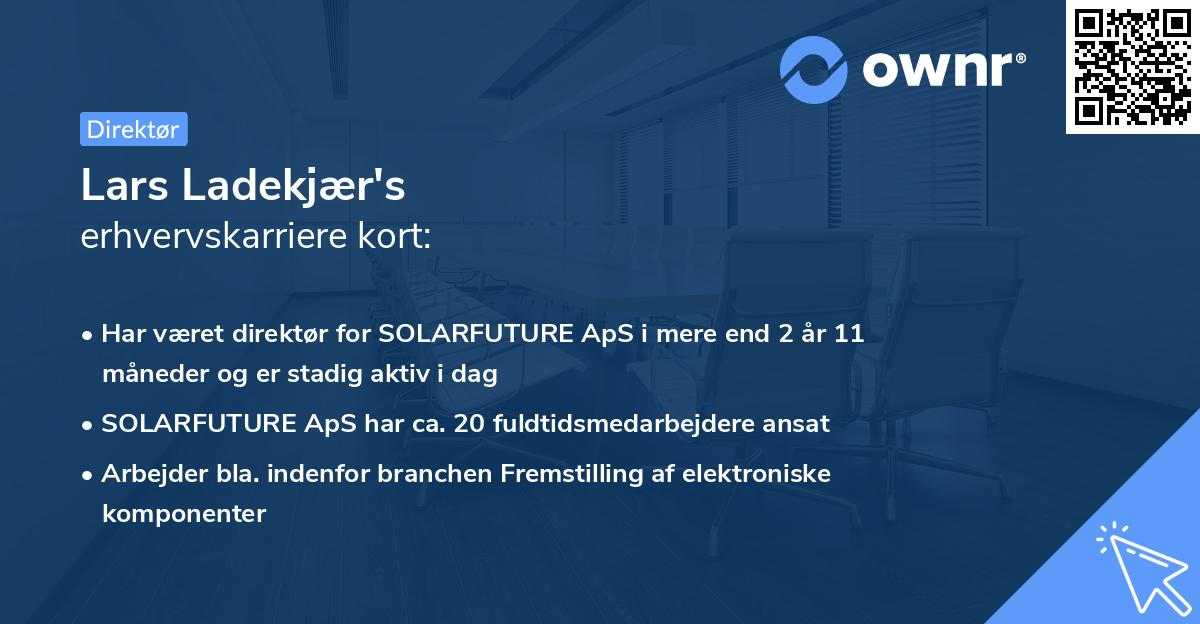 Lars Ladekjær's erhvervskarriere kort