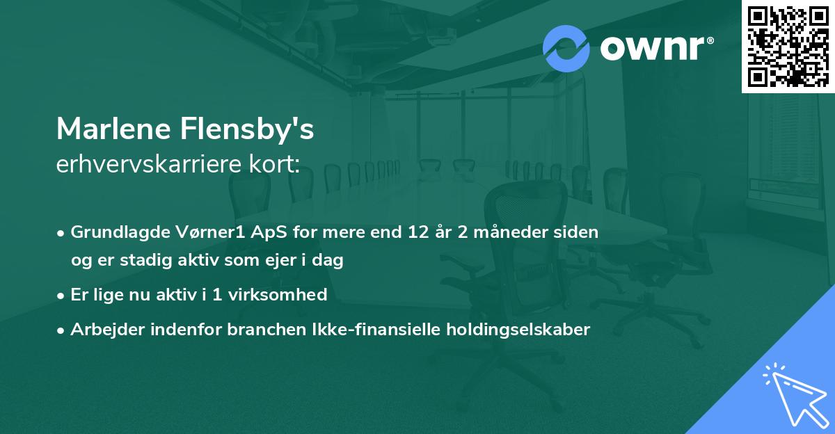 Marlene Flensby's erhvervskarriere kort
