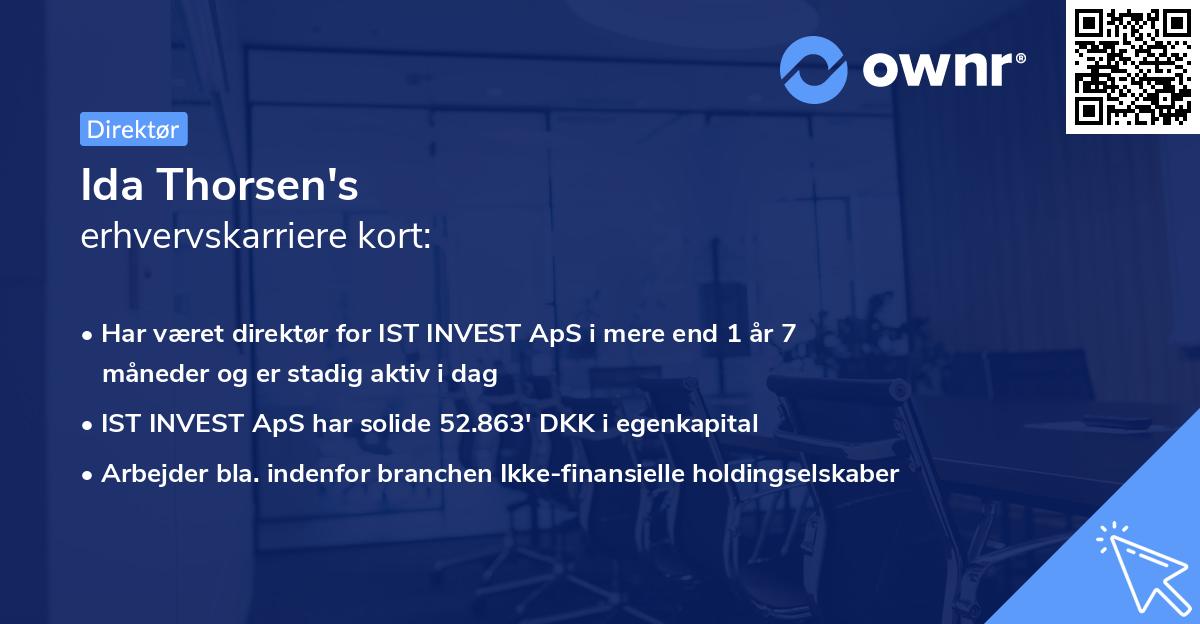 Ida Thorsen's erhvervskarriere kort
