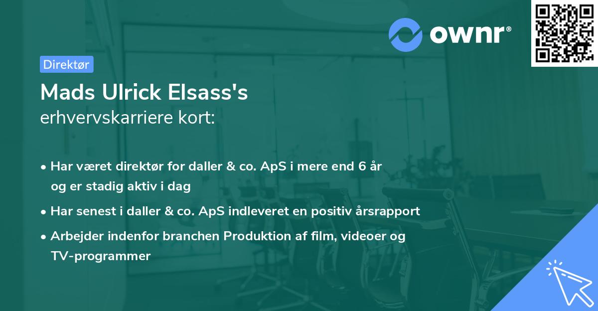 Mads Ulrick Elsass's erhvervskarriere kort