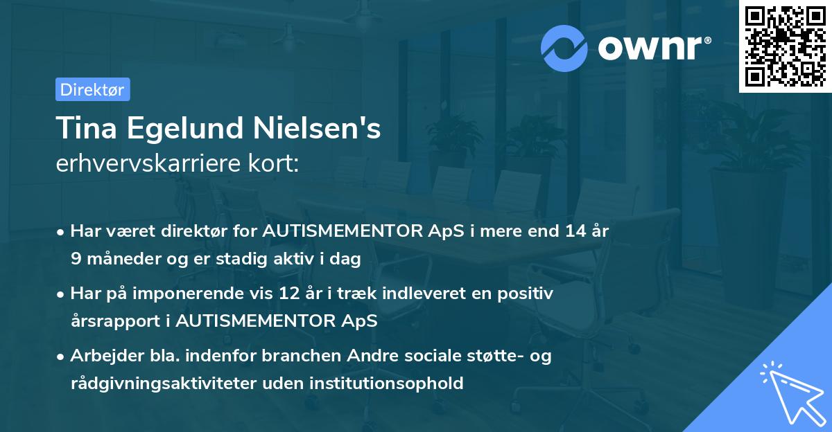 Tina Egelund Nielsen's erhvervskarriere kort