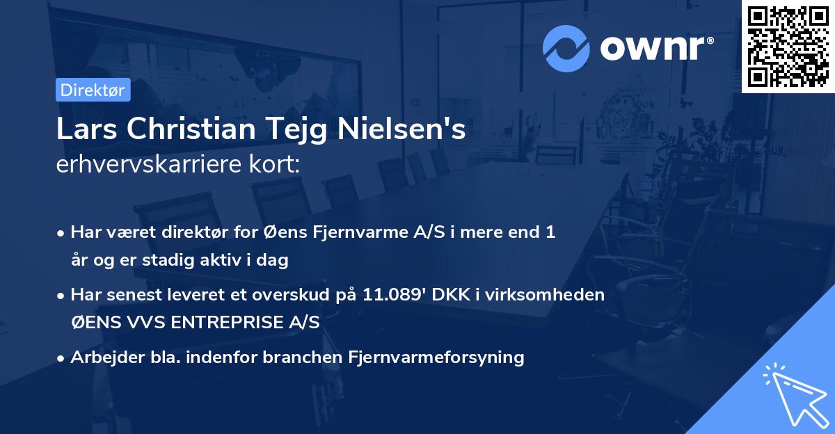 Lars Christian Tejg Nielsen's erhvervskarriere kort