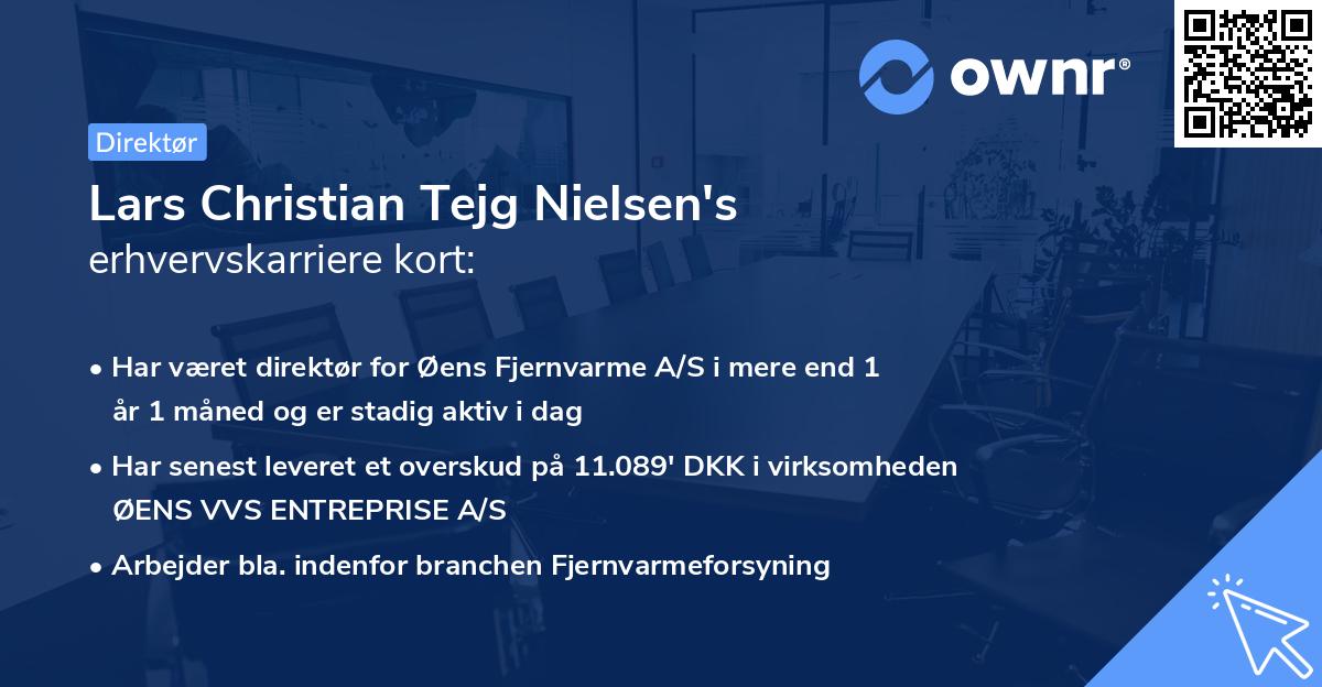 Lars Christian Tejg Nielsen's erhvervskarriere kort