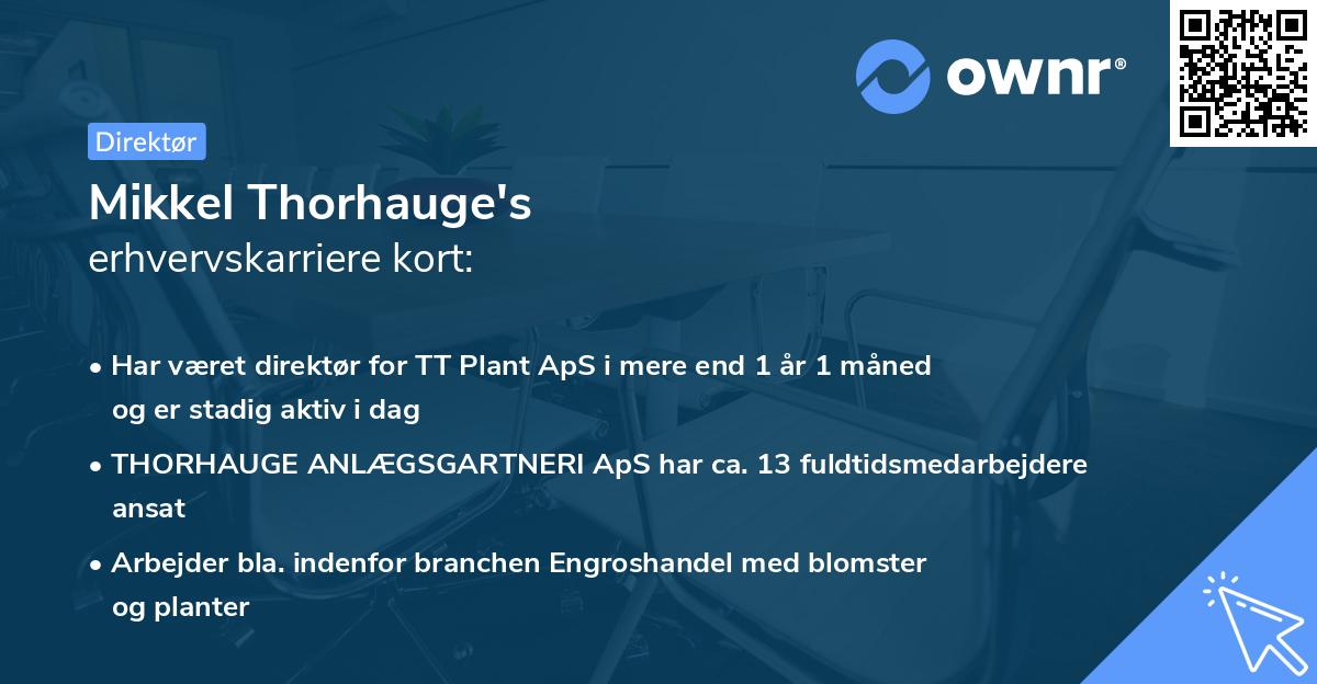 Mikkel Thorhauge's erhvervskarriere kort