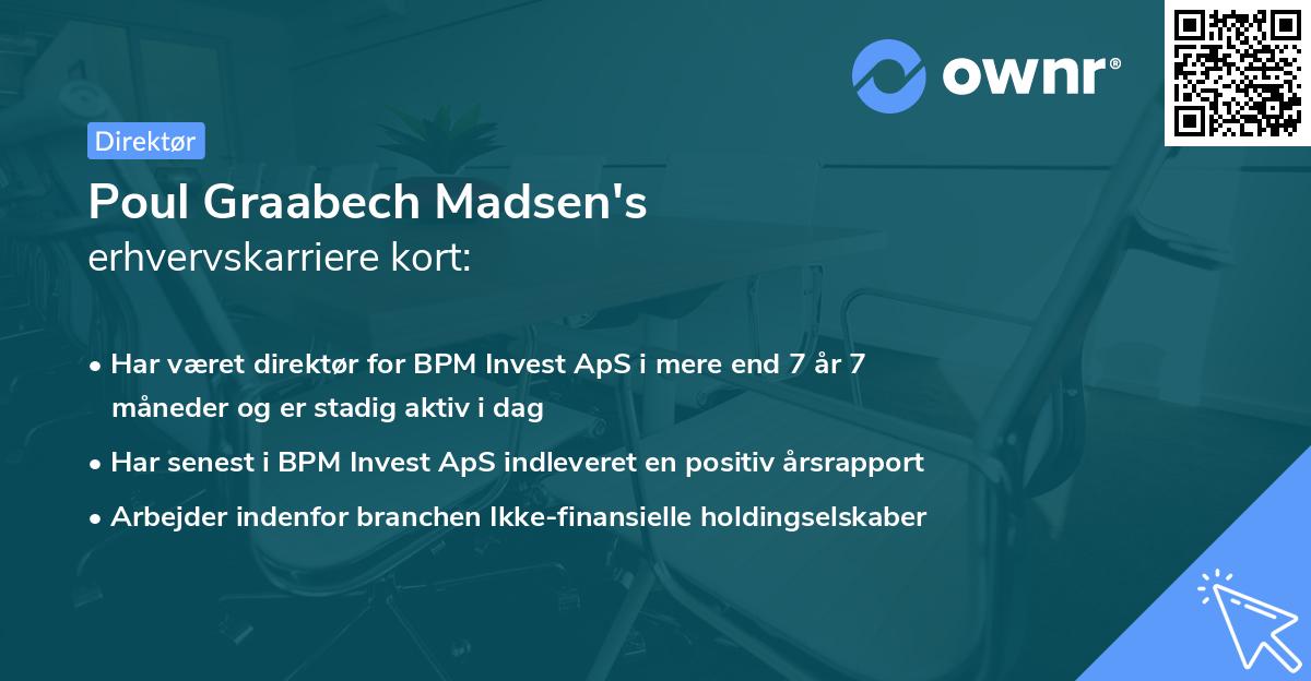 Poul Graabech Madsen's erhvervskarriere kort
