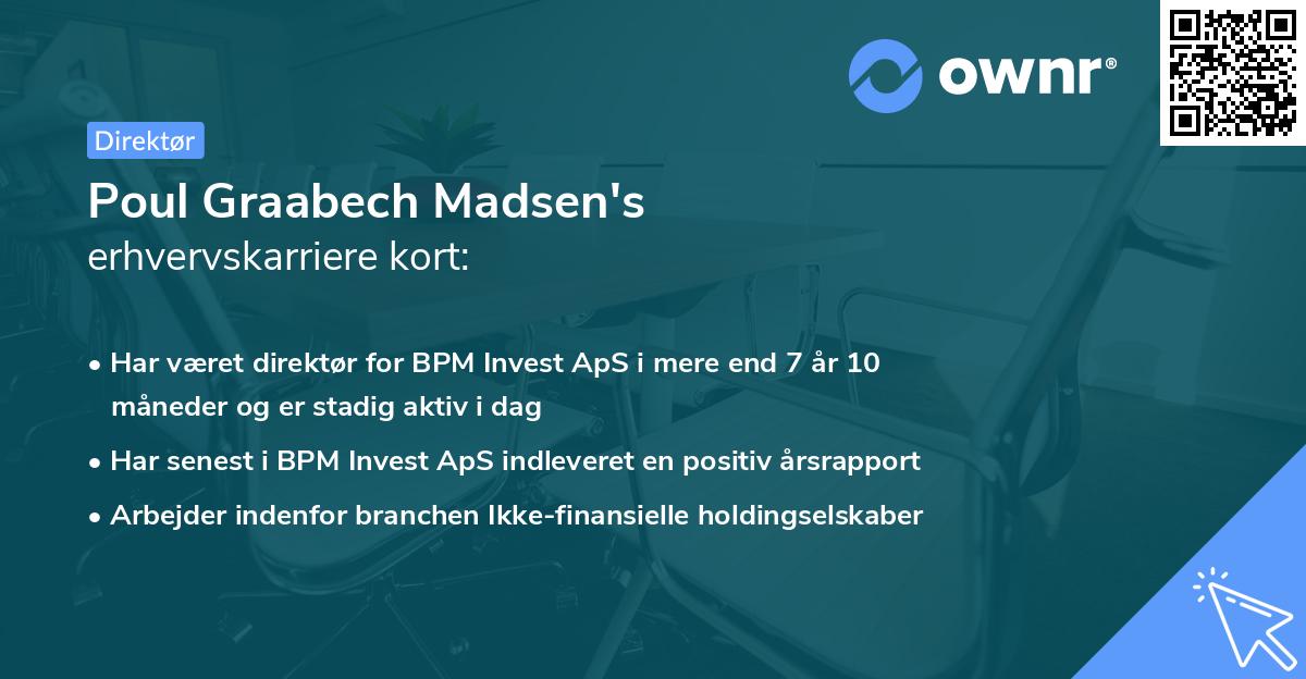 Poul Graabech Madsen's erhvervskarriere kort