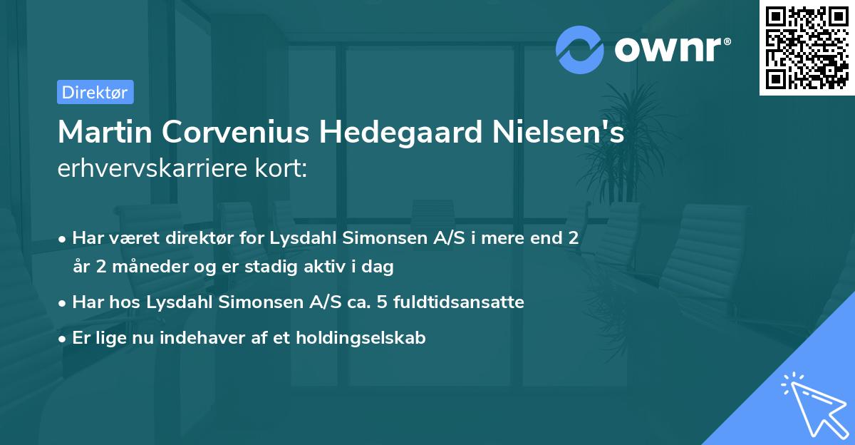 Martin Corvenius Hedegaard Nielsen's erhvervskarriere kort