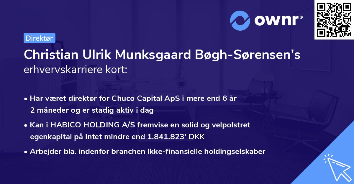 Christian Ulrik Munksgaard Bøgh-Sørensen's erhvervskarriere kort