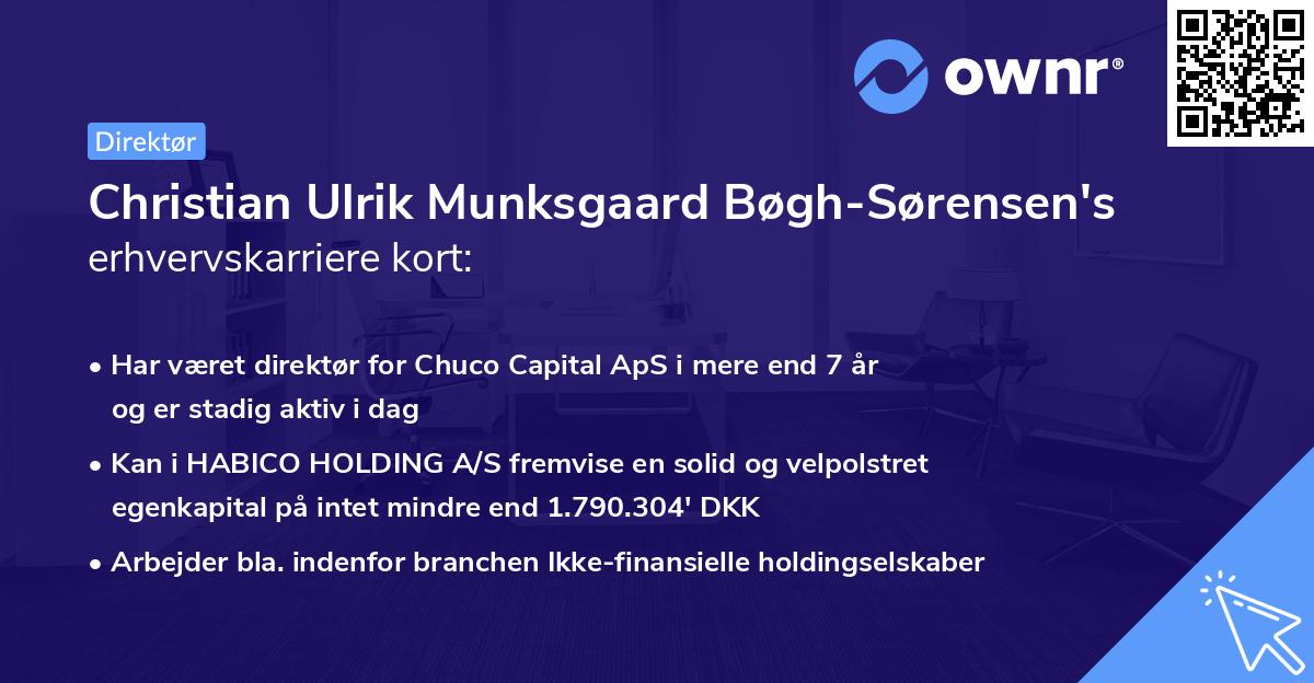 Christian Ulrik Munksgaard Bøgh-Sørensen's erhvervskarriere kort