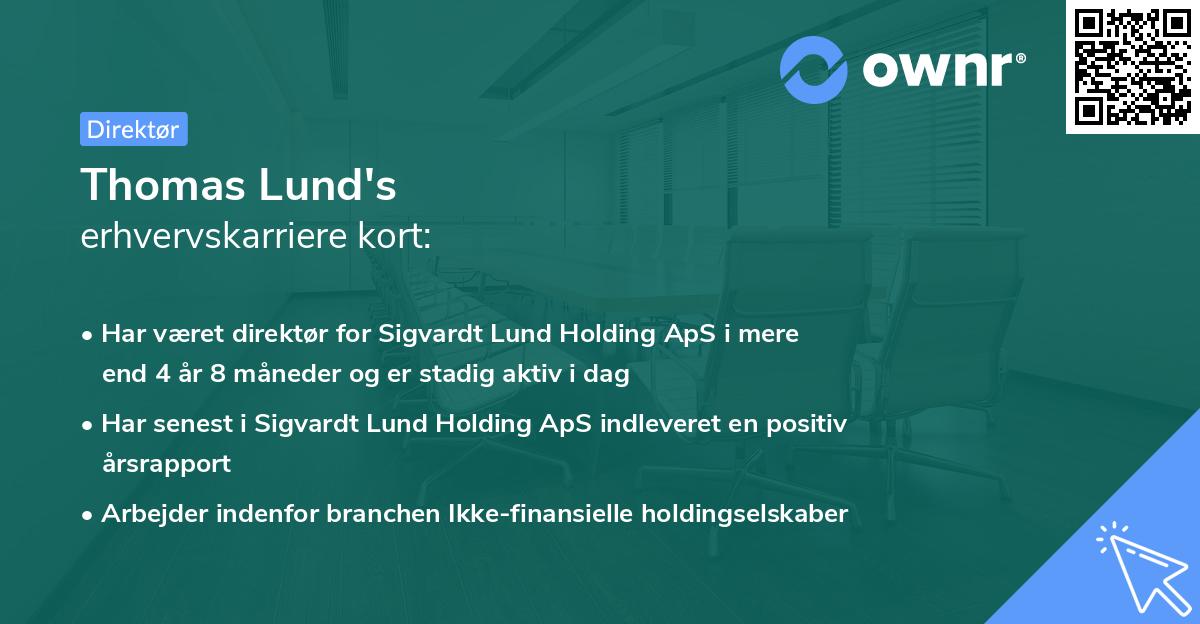 Thomas Lund's erhvervskarriere kort