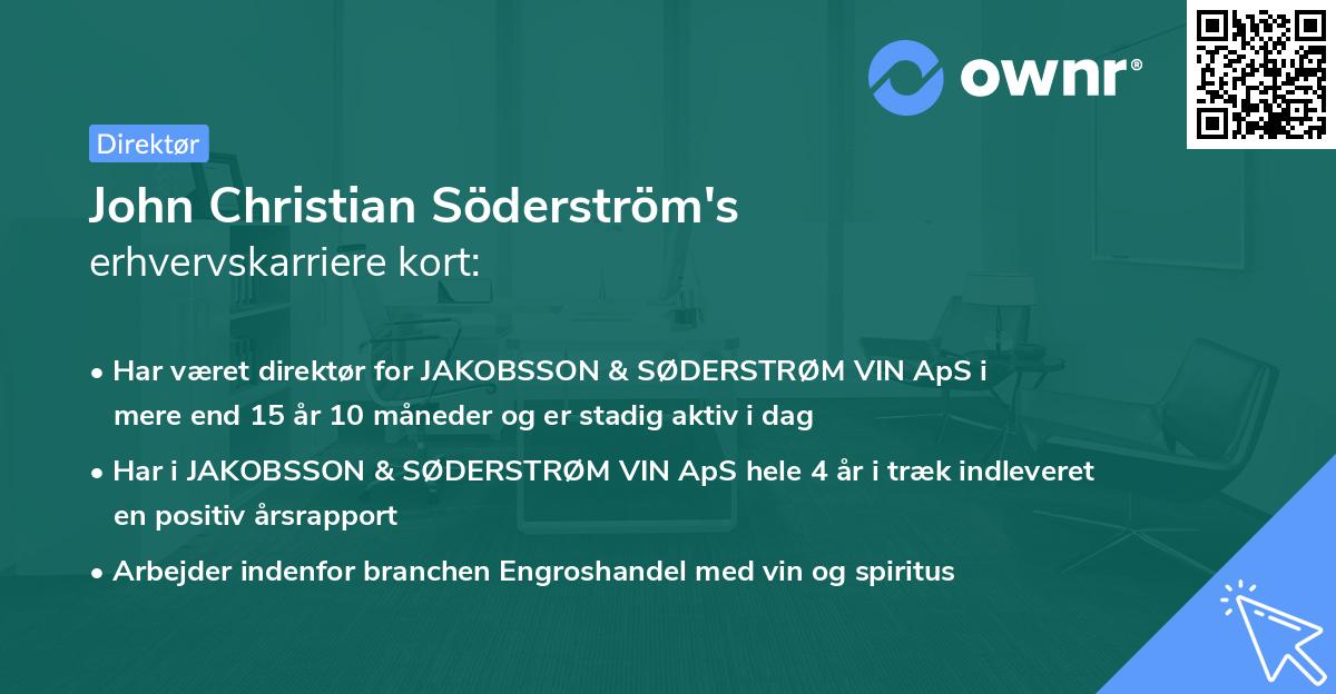 John Christian Söderström's erhvervskarriere kort
