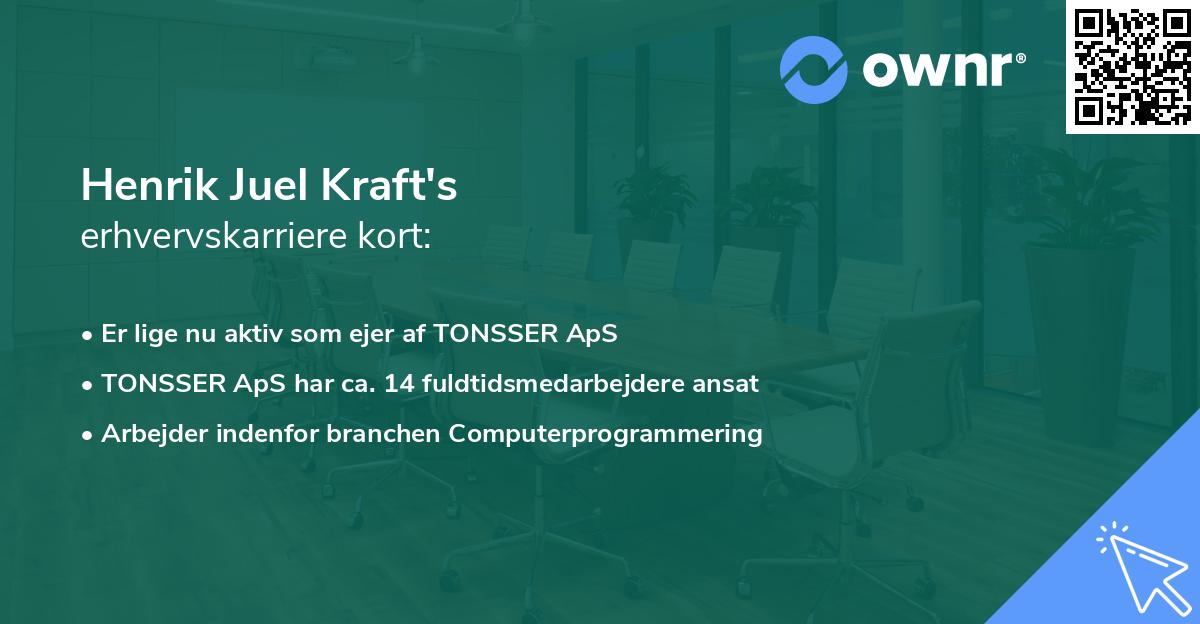 Henrik Juel Kraft's erhvervskarriere kort