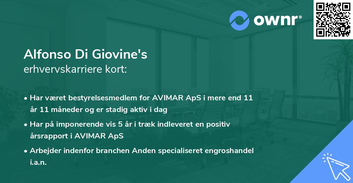 Alfonso Di Giovine's erhvervskarriere kort