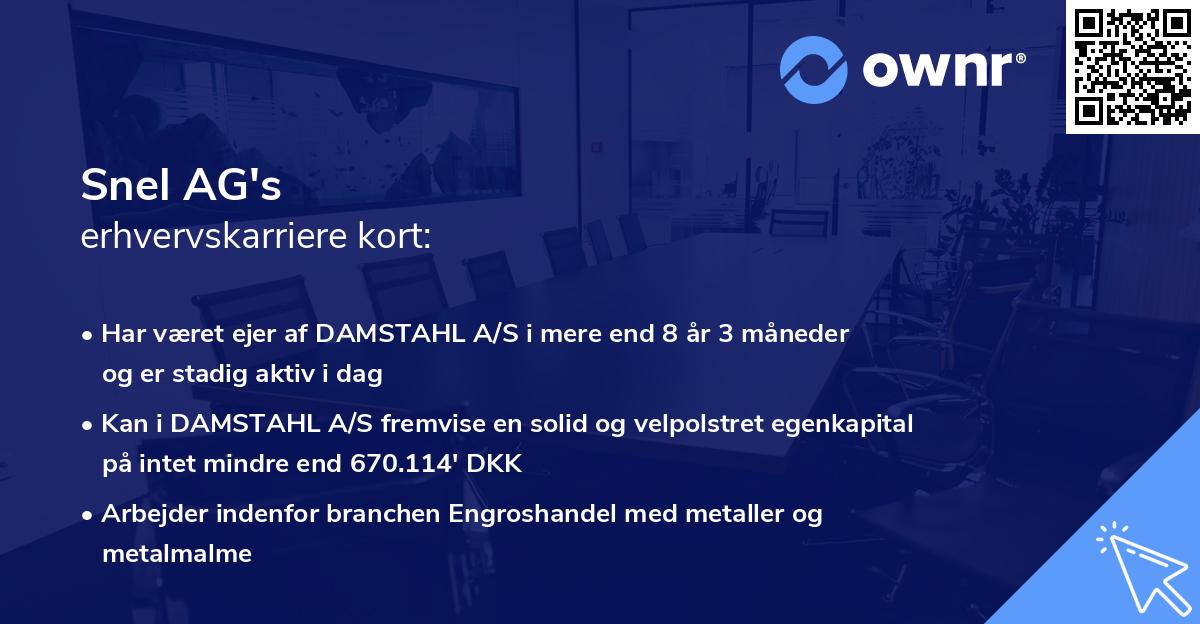 Snel AG's erhvervskarriere kort