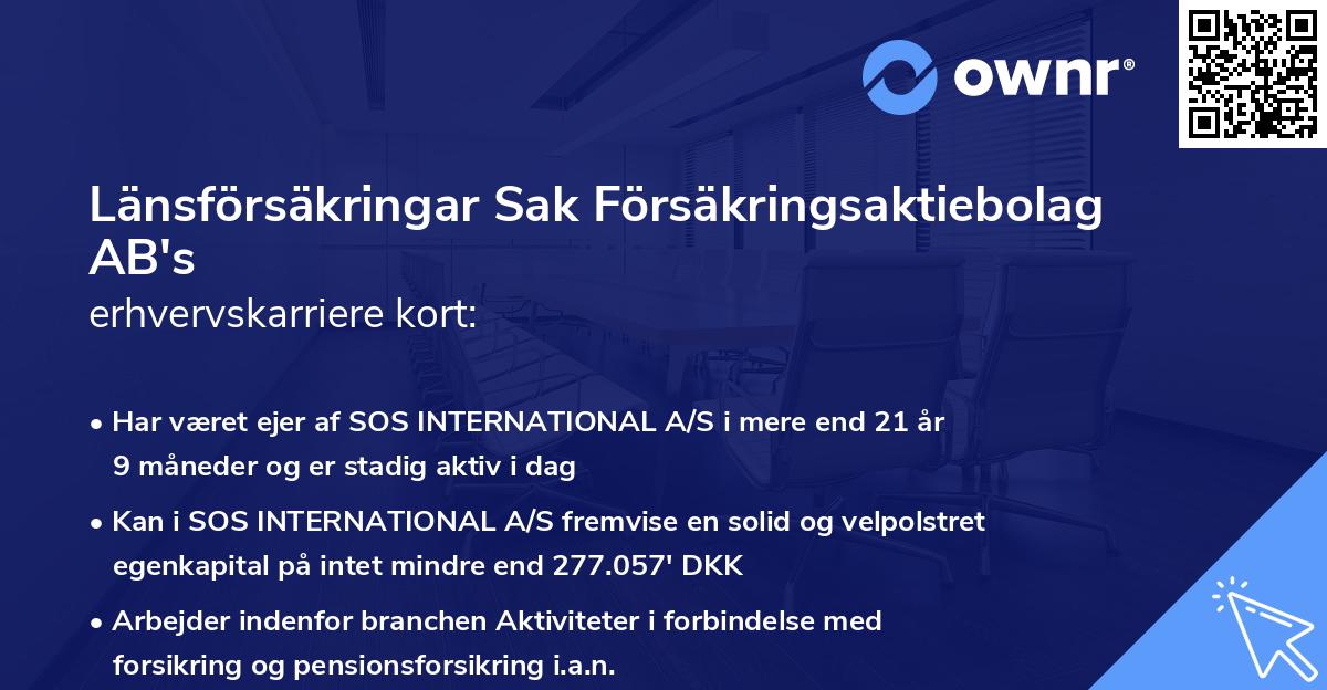 Länsförsäkringar Sak Försäkringsaktiebolag AB's erhvervskarriere kort